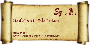 Szávai Márton névjegykártya