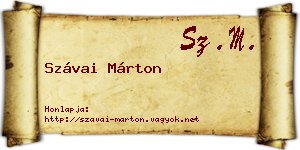 Szávai Márton névjegykártya