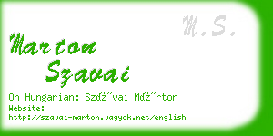 marton szavai business card